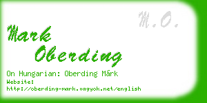 mark oberding business card